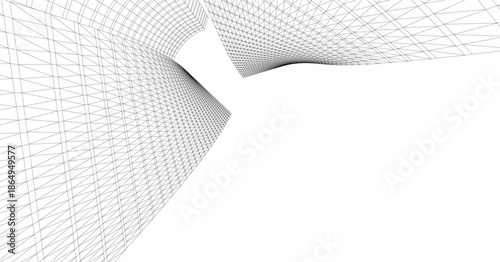 Abstract modern city buildings. Architectural concept sketch