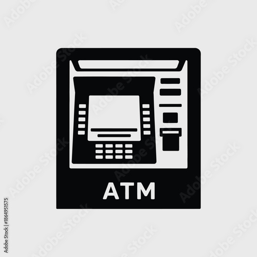 Automated teller machine isolated on white background, Vector, illustration
