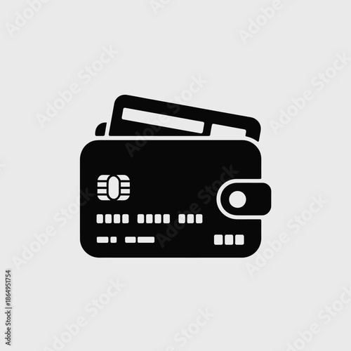 Wallet with credit cards isolated on white background, Vector, illustration
