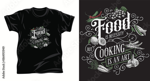 Cooking graphic vector t shirt design print.