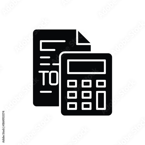 Calculator with to do list isolated on white background, Vector, illustration