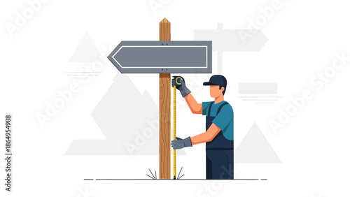 Sign Installation Measuring Accuracy For Directional Signage Service Professionalism