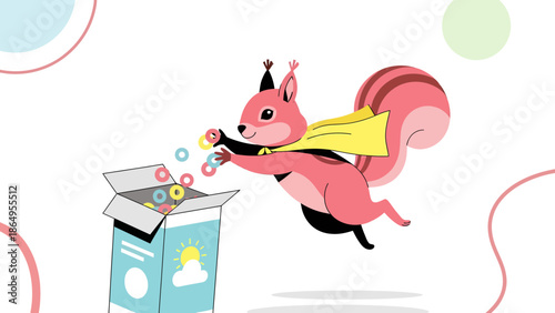Super Squirrel Spreading Cereal Joy A Whimsical Cartoon For Children