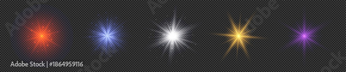 Set of light effects of lens flares