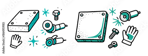 Tools and safety gear for woodworking and metalworking projects