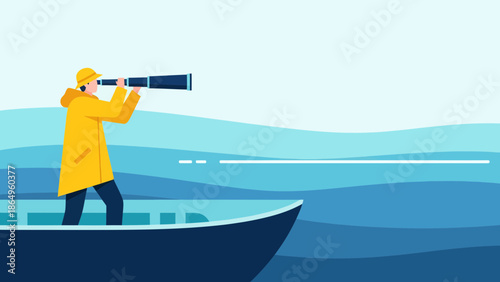 Seafarer Navigating The Open Ocean Searching For New Horizons And Opportunities