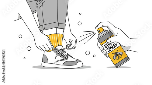 Preparing For Adventure Protecting Against Mosquitoes With Insect Repellent Spray