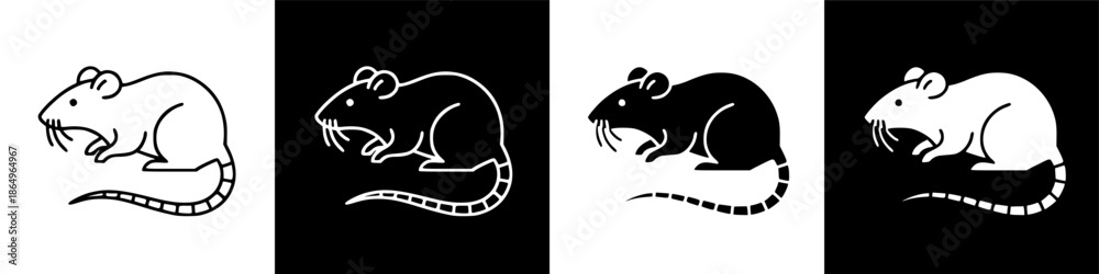 Fototapeta premium A collection of mouse illustrations in various Page styles on a contrasting background, showcasing vector graphics and simple designs