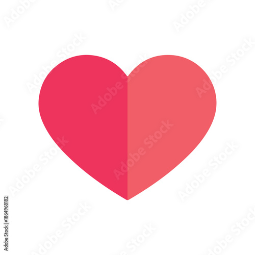Simple heart icon illustration with a clean and modern design, suitable for icons, stickers, social graphics, kids content, and coloring pages.