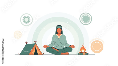 Peaceful Camping Retreat With Meditation And Mindfulness Outdoors In Nature