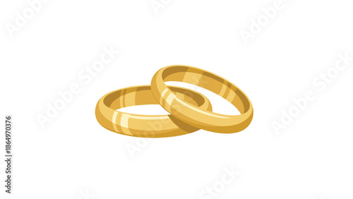 Two elegantly intertwined simple gold wedding rings, symbolizing eternal love, commitment, and the sacred bond of marriage.