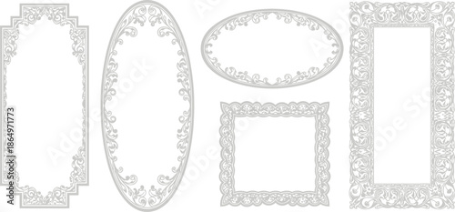 Iconic decorative frames set for illustrations and graphics design