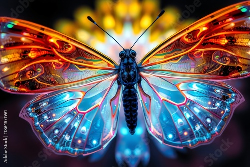 Bioluminescent Crystal Butterfly | Impossible Surreal Macro Nature Design