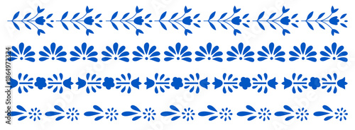 Cuadro en lienzo Hand drawn floral flower lace pattern elements collection vintage Italian Greek