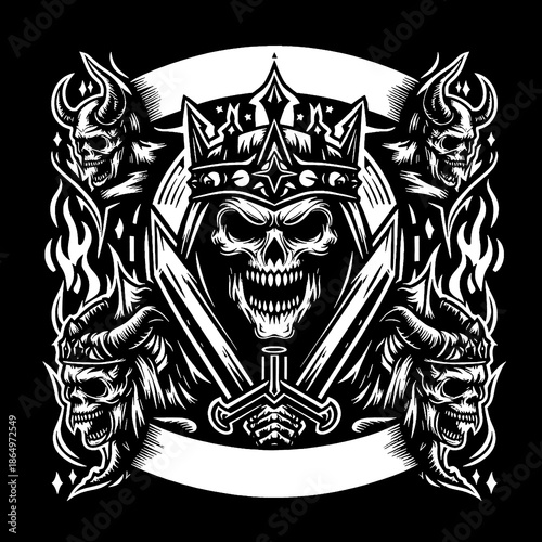 skull and crown