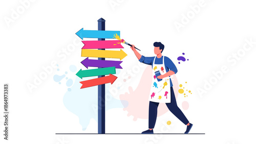 Painterly Crossroads Choices Artistic Paths Creative Direction Decision Making concept