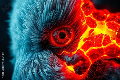 Molten Lava Panda Eye | Surreal Fantasy Macro Wildlife