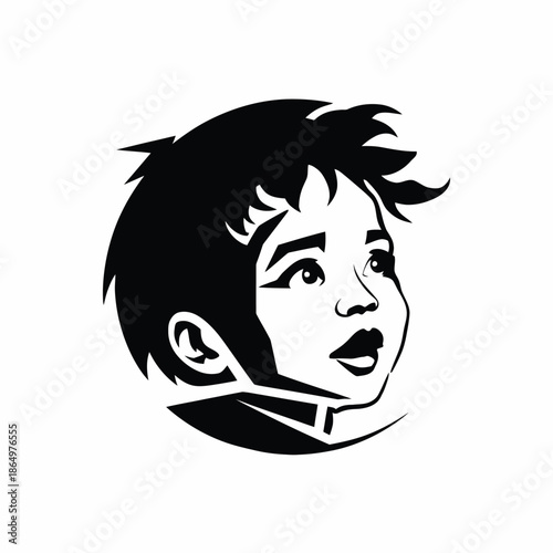 Stylish person with spiked hair isolated on white background, Vector, illustration