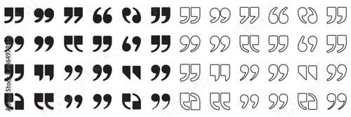 Big set of speech bubbles. Collection of colorful speech balloon, chat bubble or dialog boxes on white background. Quote Mark icons in trendy flat style. Icon design logo, app, UI. Vector illustration