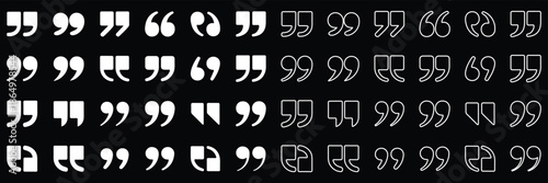 Big set of speech bubbles. Collection of colorful speech balloon, chat bubble or dialog boxes on white background. Quote Mark icons in trendy flat style. Icon design logo, app, UI. Vector illustration