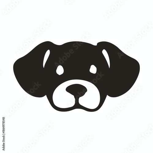 Cute dog face illustration isolated on white background, Vector, illustration