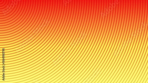 A vibrant wave pattern transitions from red to yellow on a black background with gradient lines.