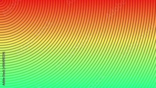 A vibrant wave pattern on a black background with a colorful gradient transitioning from red to green.