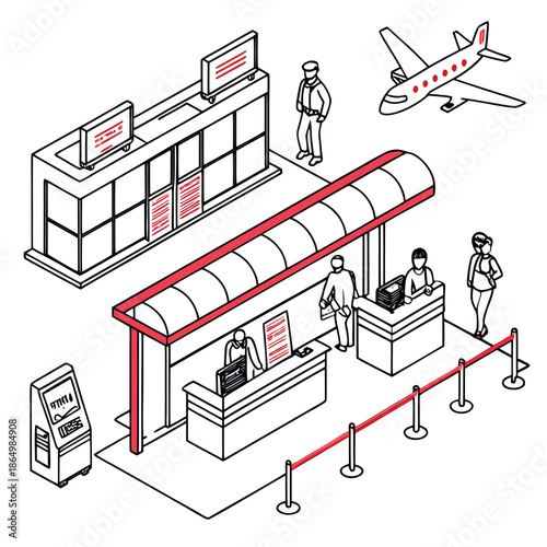 Airport ticketing and security check