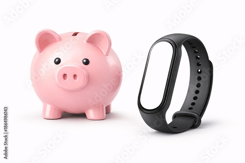 Financial Wellness: Balancing Savings and Technology with Piggy Bank and Smartwatch