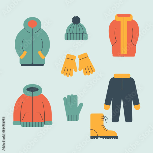vector illustration of clothes and accessories
