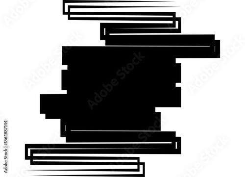 Abstract black spot of rectangular shapes on white background with place for text. vector pattern for covers, advertising, sportswear, toy, cover, packaging. Design element. Modern vector background