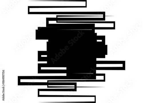 Abstract black spot of rectangular shapes on a white background with space for text. vector pattern for covers, advertising, sportswear, toy, cover, packaging. Design element. Vector background. Lines