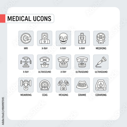 Medical icons for healthcare and hospital use
