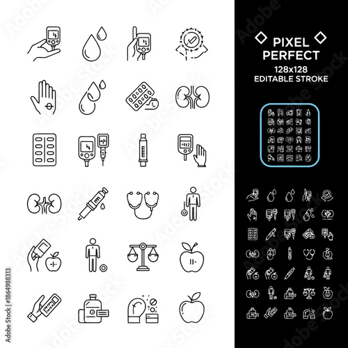 Medical icons set for healthcare and wellness applications