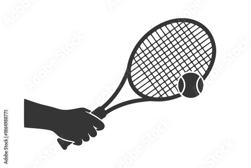 テニスをする手のシルエットアイコン