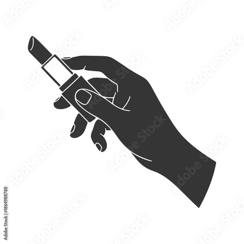 口紅を持つ手のシルエットアイコン