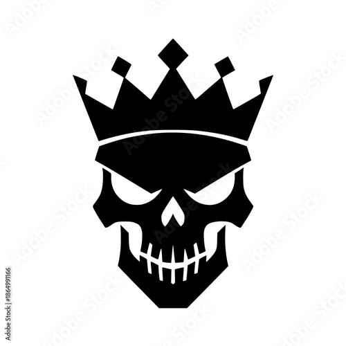 Fierce skull wearing crown symbol