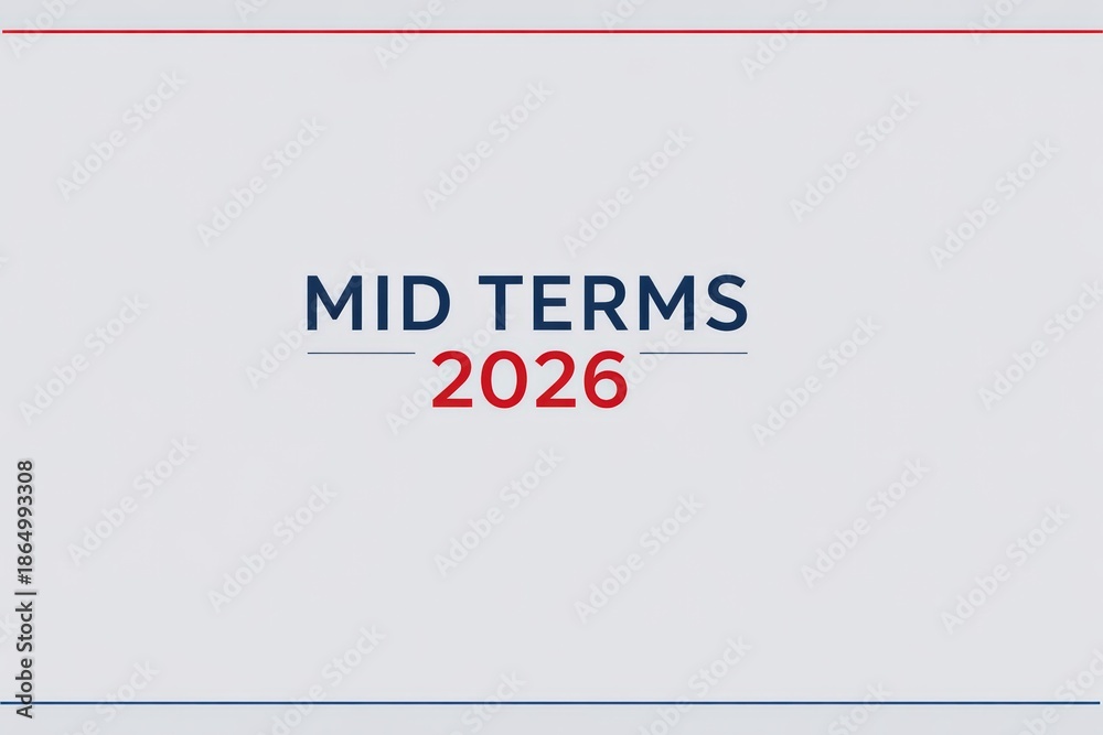 Fototapeta premium Minimalist Midterm Elections 2026 Text Banner
