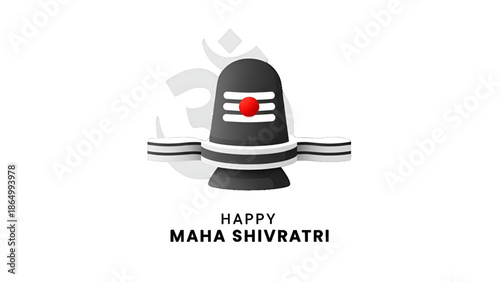 Shiva lingam minimal sacred symbol illustration on black background with hindu devotion spiritual faith religious festival design for commercial use