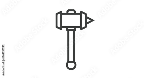 Industrial hammer icon, a robust striking tool with a dual-ended design, symbolizing strength, reliability, and essential utility for construction, demolition, and heavy-duty tasks