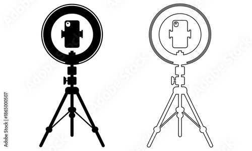 ring light with smartphone on tripod for photography and videography purposes