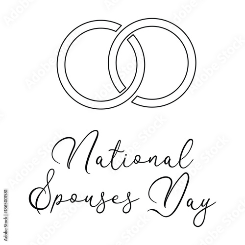 Minimalist National Spouses Day Line art Illustration. Suitable for celebration