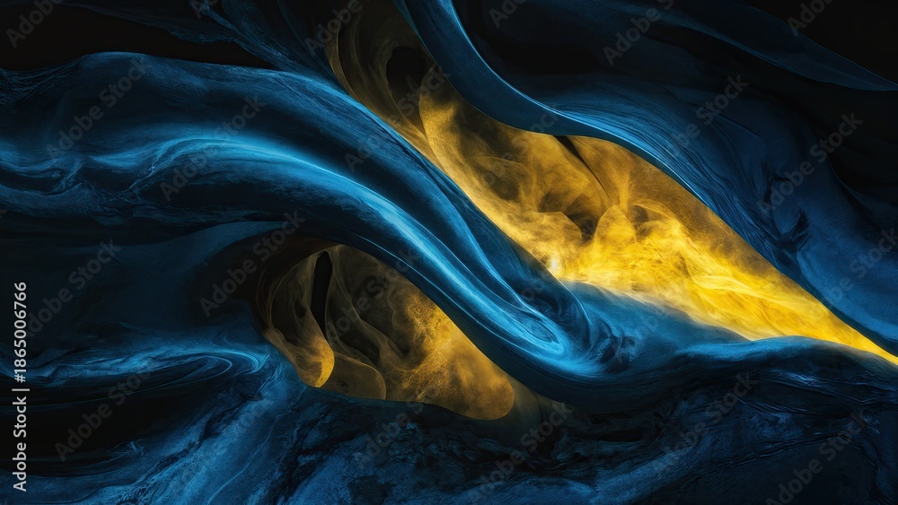 Obraz premium abstract digital art with vibrant colors and fluid shapes, showcasing depth and movement in a mesmerizing composition - AI Generated Digital Art