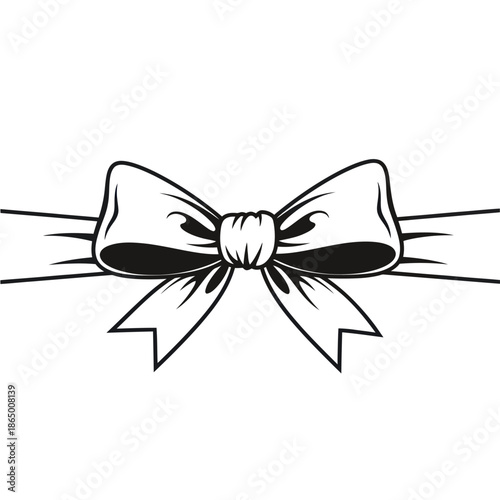 Elegant Bow Tie Illustration for Festive Decorations and Gifts.