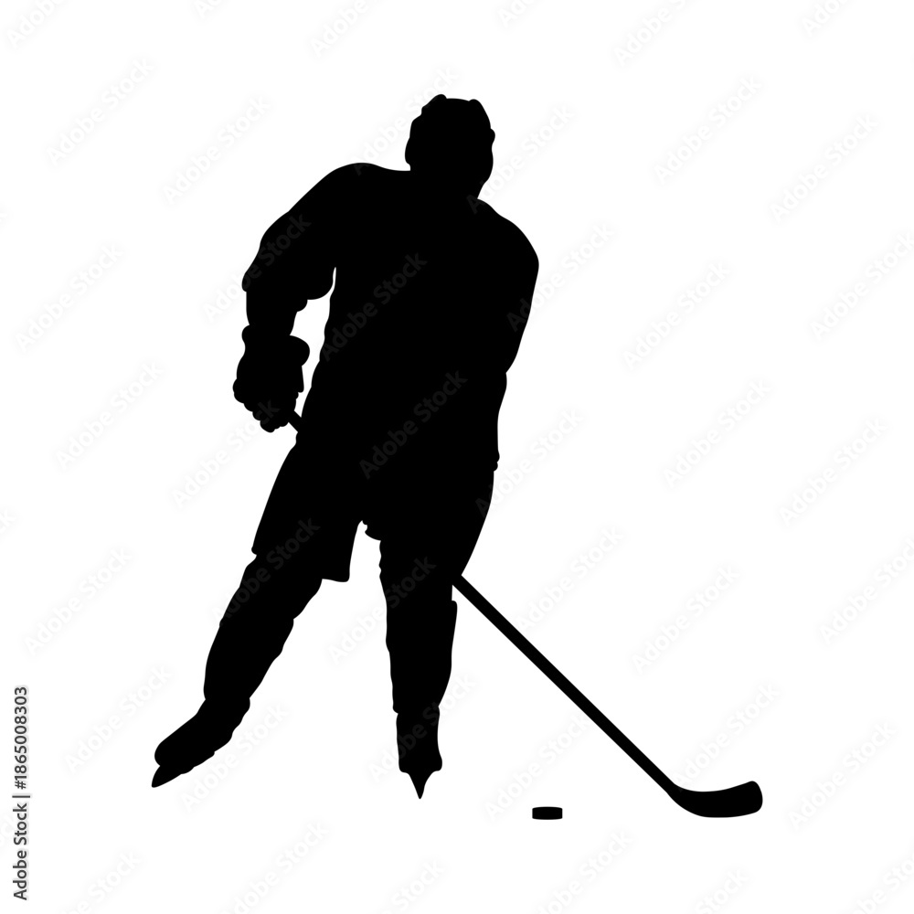 Fototapeta premium Hockey Player Silhouette.