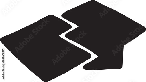 Two black puzzle pieces fitting together perfectly