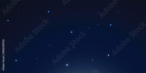 Starry Night Sky With Distant Stars In Deep Blue Gradient For Celestial Stock Photo Background