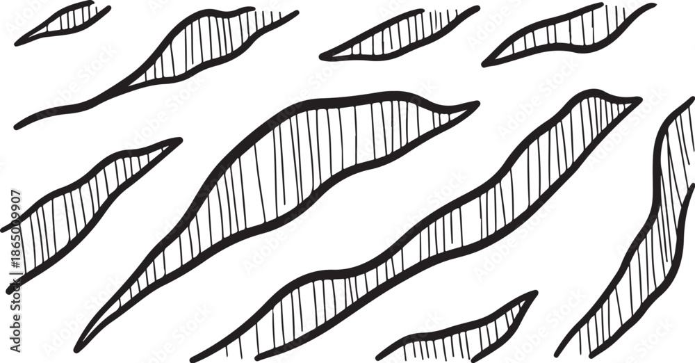 Obraz premium Black and white zebra stripes pattern illustration