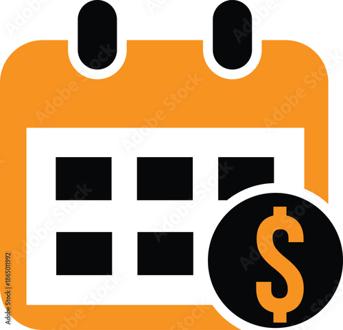 Simple graphic icon representing monthly financial planning and payment scheduling for important upcoming dates or due expenses