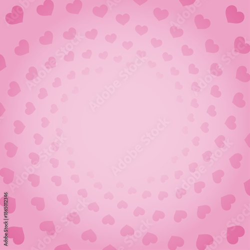 ハートマークが広がる正方形イラスト